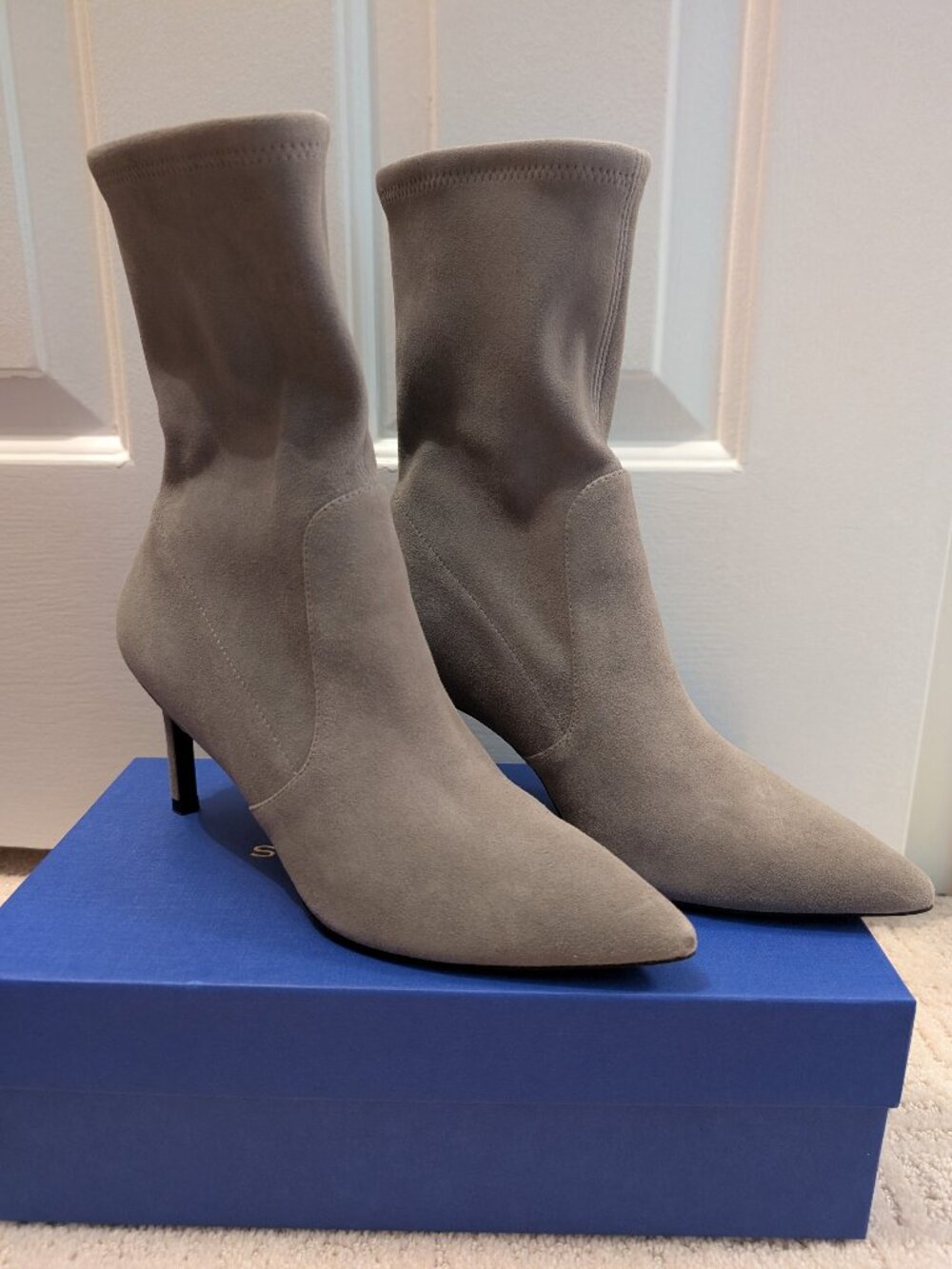 Stuart Weitzman Grey short heel boots